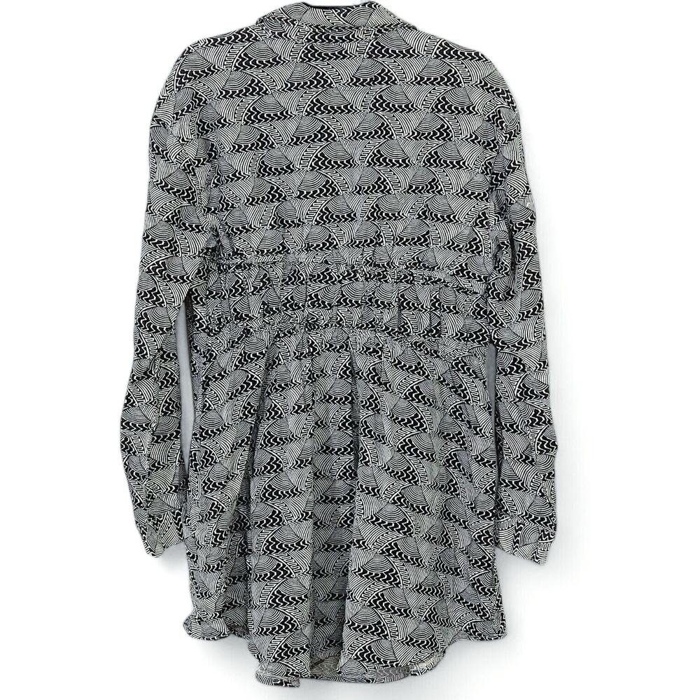 By Anthropologie Shirt Dress Size M Grey Bohocore Geometric Transitional - Picture 3 of 11